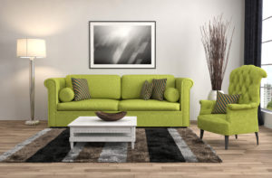 Sofá de color verde